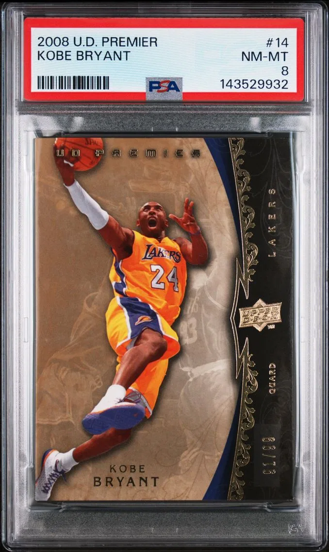 2008 #14 Kobe Bryant PSA 8 Upper Deck Premier