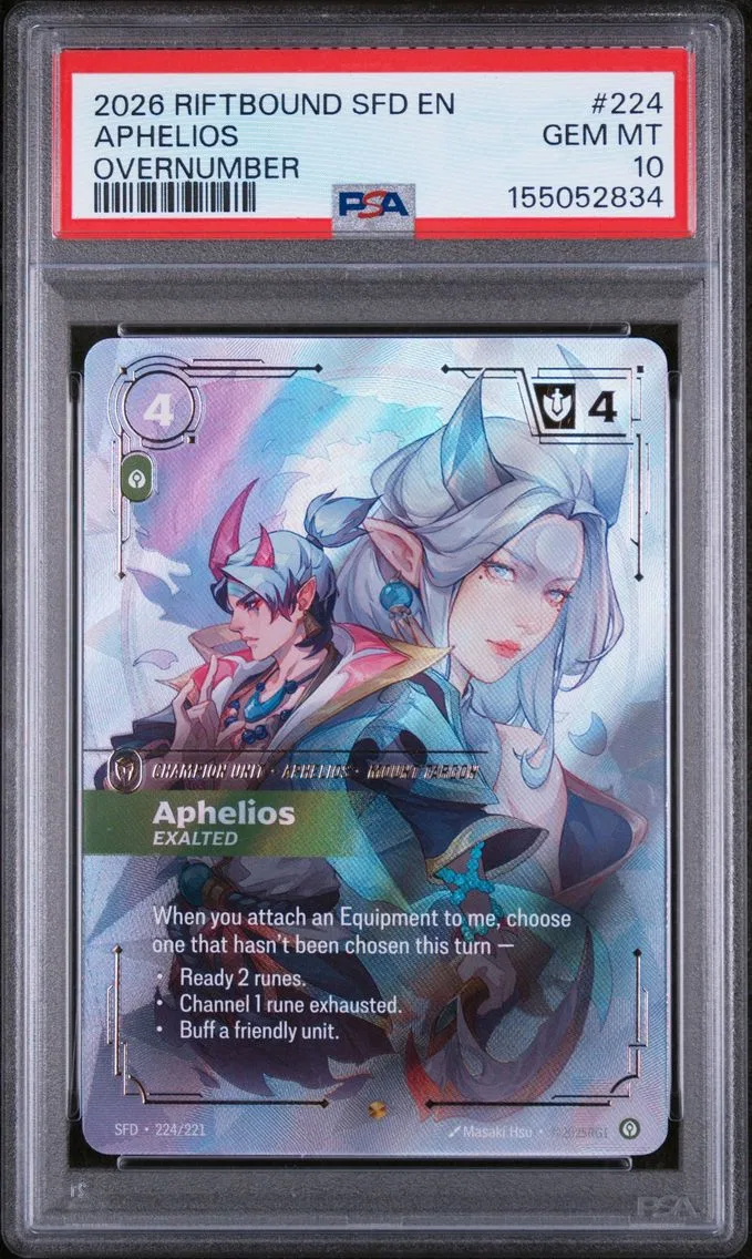 2026 #224 Aphelios - Exalted PSA 10 Riftbound: League of Legends Sfd-Spiritforged