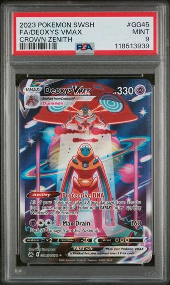 2023 #GG45 Full Art/Deoxys Vmax PSA 9 Sword and Shield Crown Zenith Pokemon