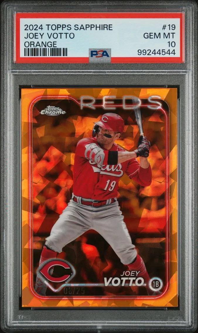 2024 #19 Joey Votto PSA 10 Topps Chrome Sapphire