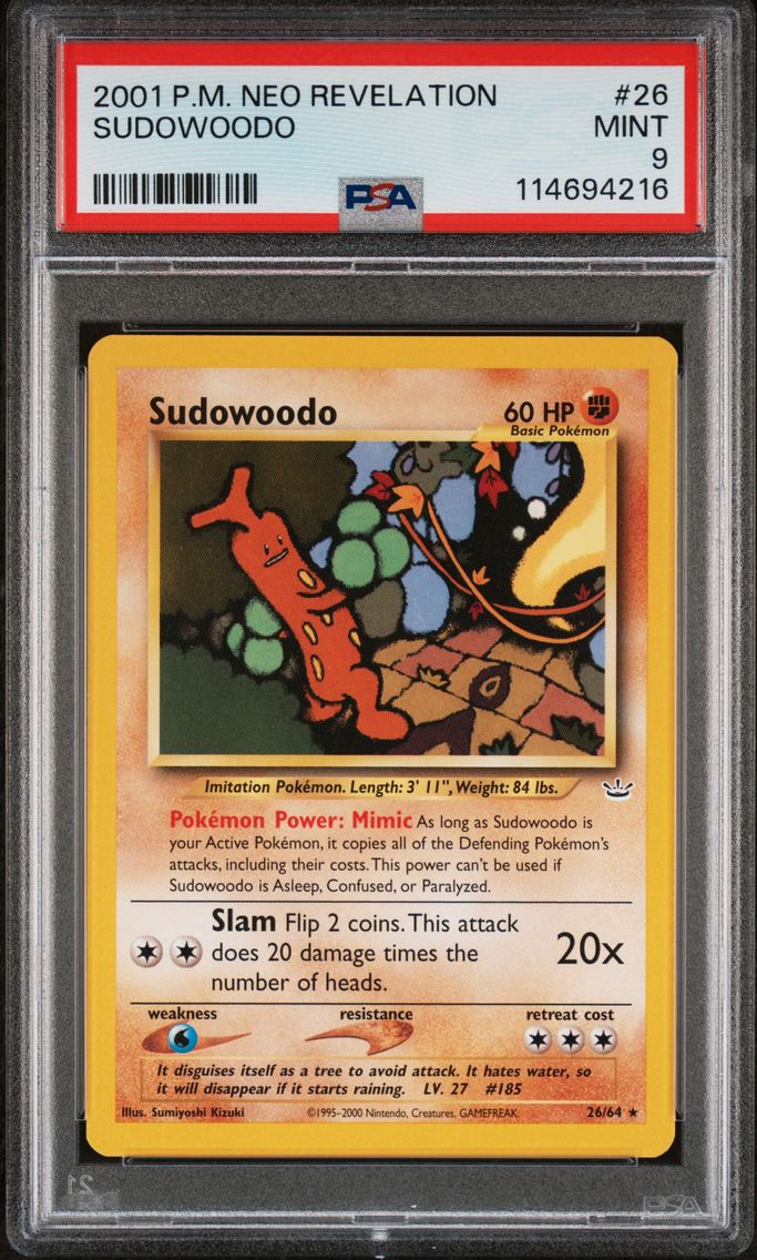 2001 #26 Sudowoodo PSA 9 Neo Revelation Pokemon