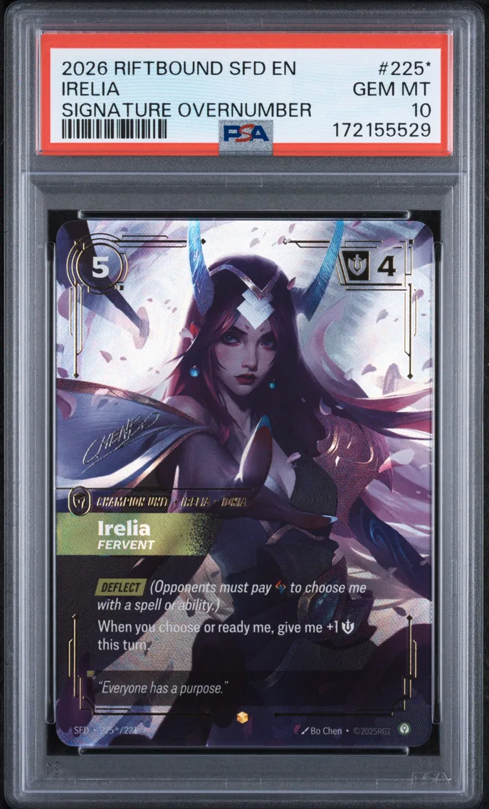 2026 #225* Irelia - Fervent PSA 10 Riftbound: League of Legends Sfd-Spiritforged
