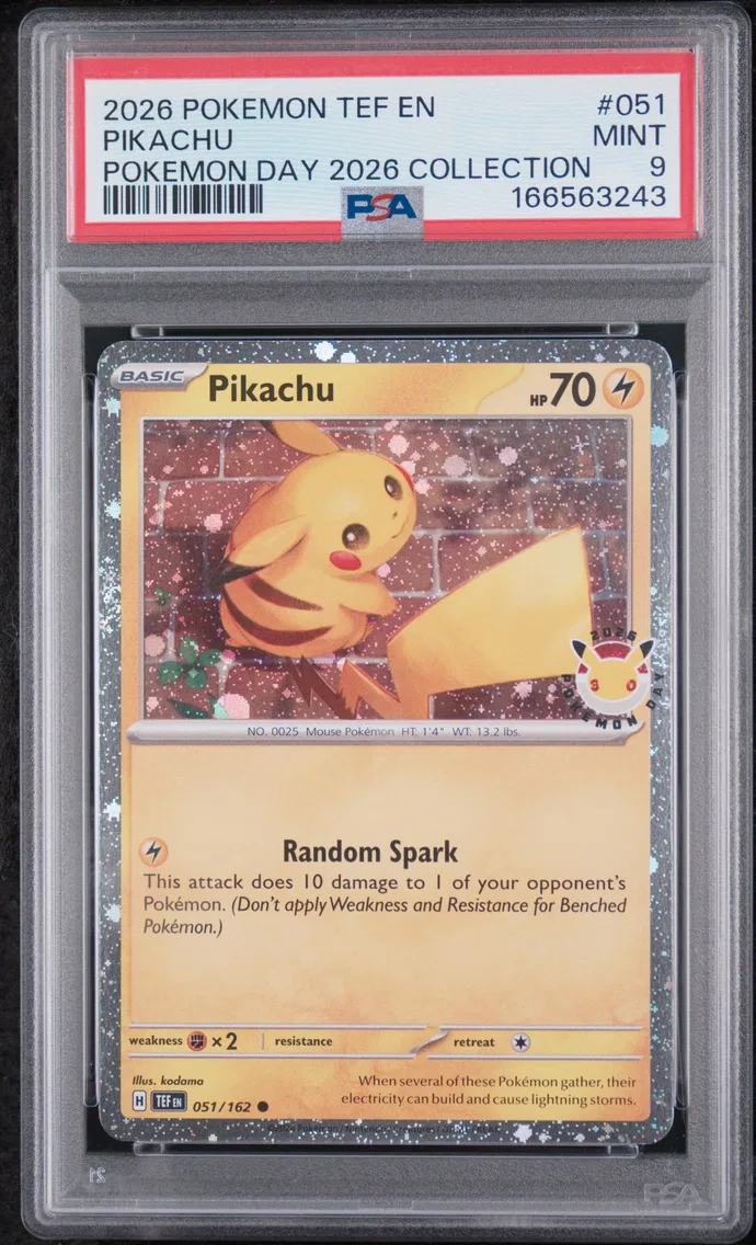 2026 #051 Pikachu PSA 9 Tef EN-Temporal Forces