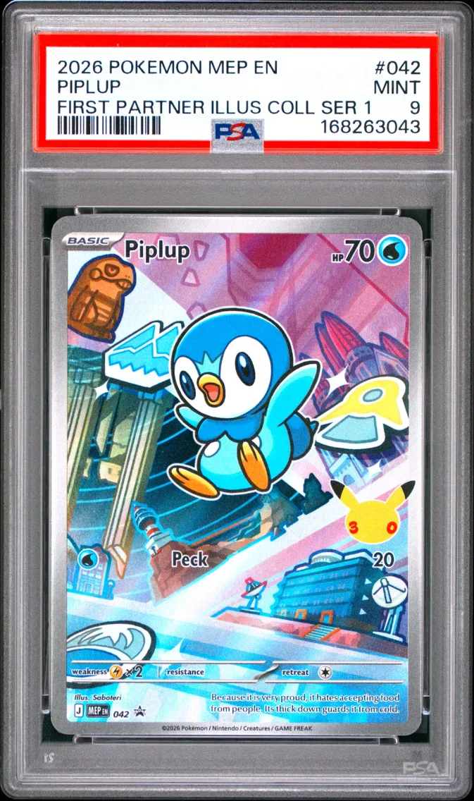 2026 #042 Piplup PSA 9 Mep EN-Me Black Star Promo