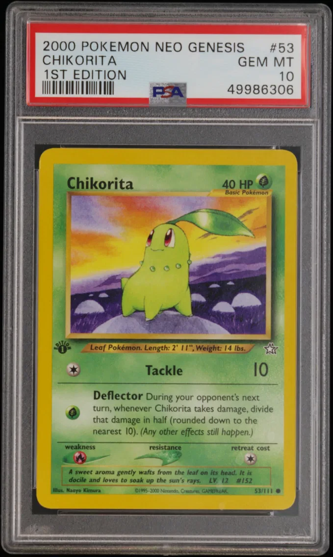 2000 #53 Chikorita PSA 10 Neo Genesis 1st Edition