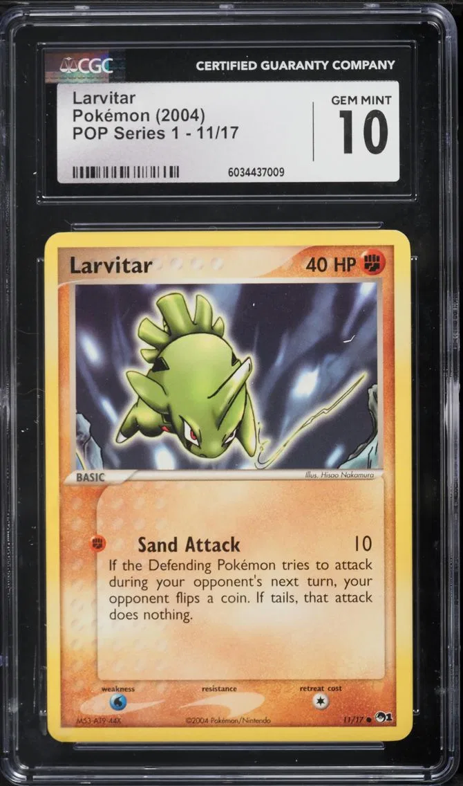 2004 #17 Larvitar CGC 10 POP Series 1 - English Pokemon