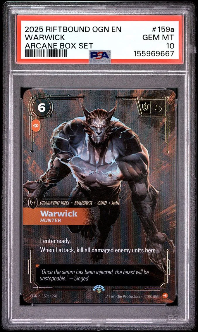 2025 #159a Warwick - Hunter PSA 10 Riftbound: League of Legends Ogn-Origins