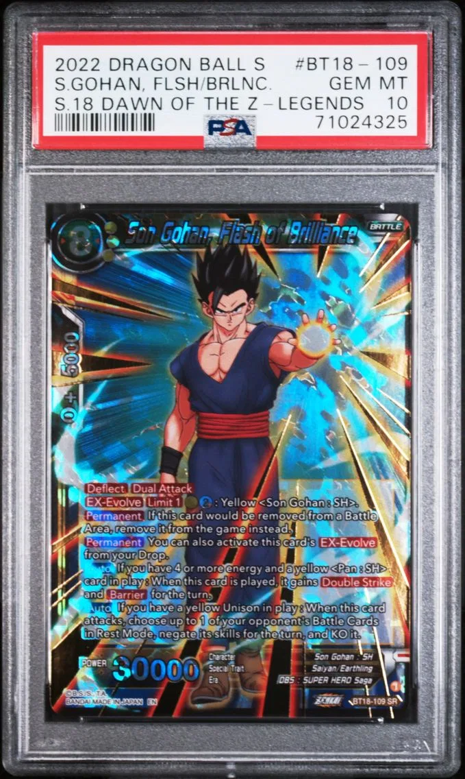 2022 #BT18-109 Son Gohan, Flash of Brilliance PSA 10 Dragon Ball Super Card Game Series 18 Dawn of the Z-Legends