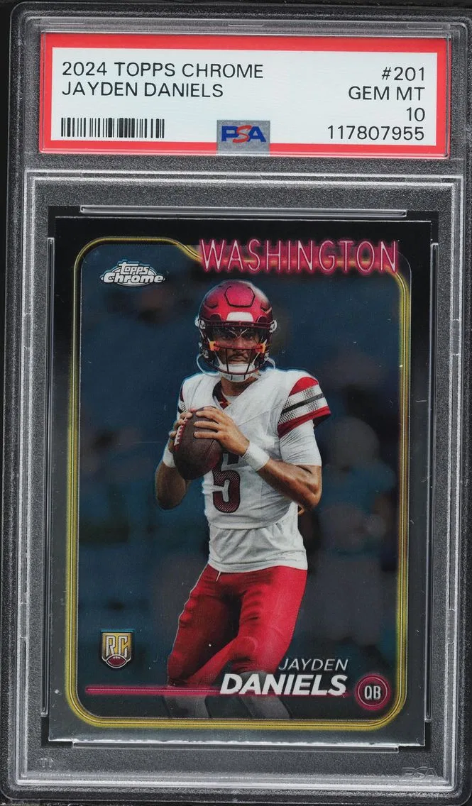 2024 #201 Jayden Daniels PSA 10 Topps Chrome Football