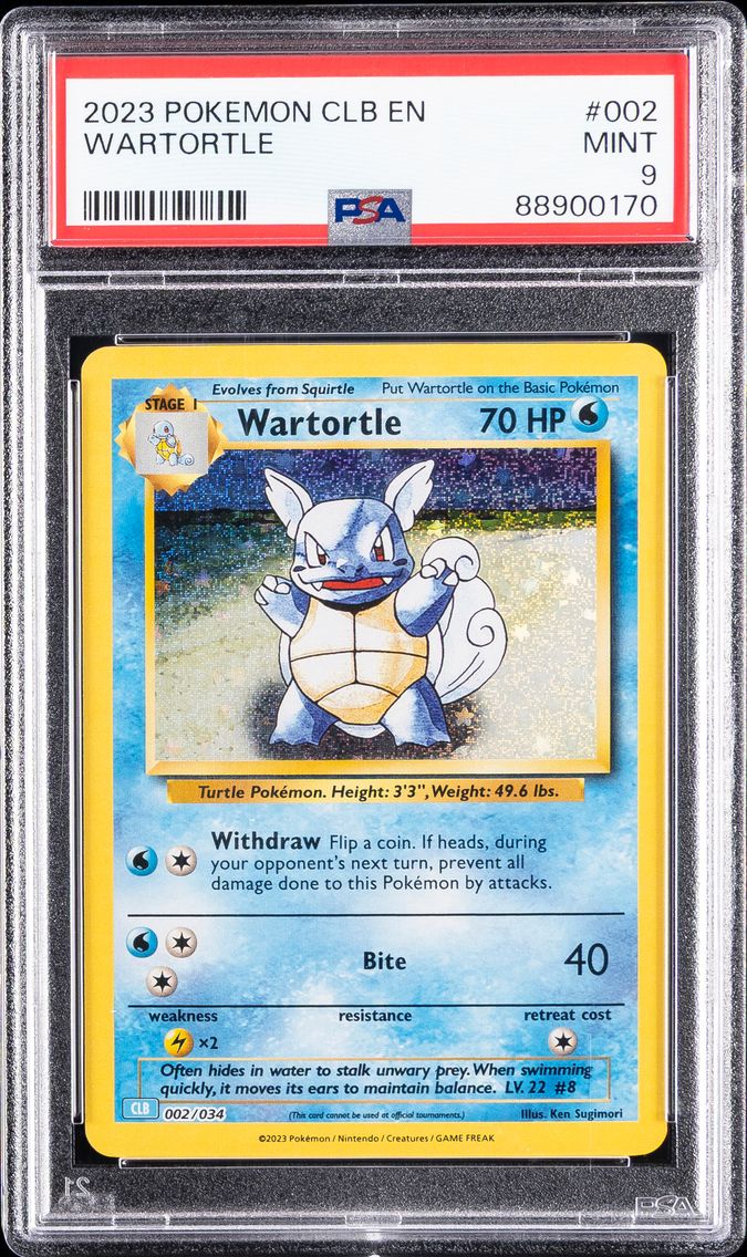 2023 #002 Wartortle PSA 9 Clb-Trading Card Game Classic Blastoise & Suicune EX Deck Pokemon