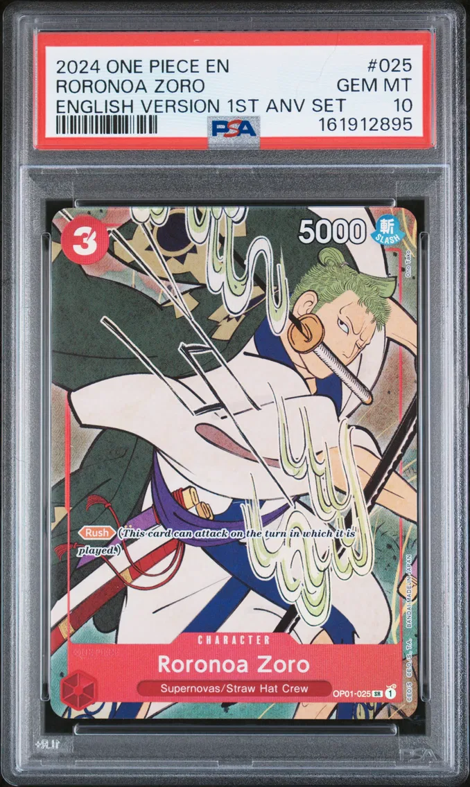 2024 #025 Roronoa Zoro PSA 10 One Piece English Version 1st Anniversary Set