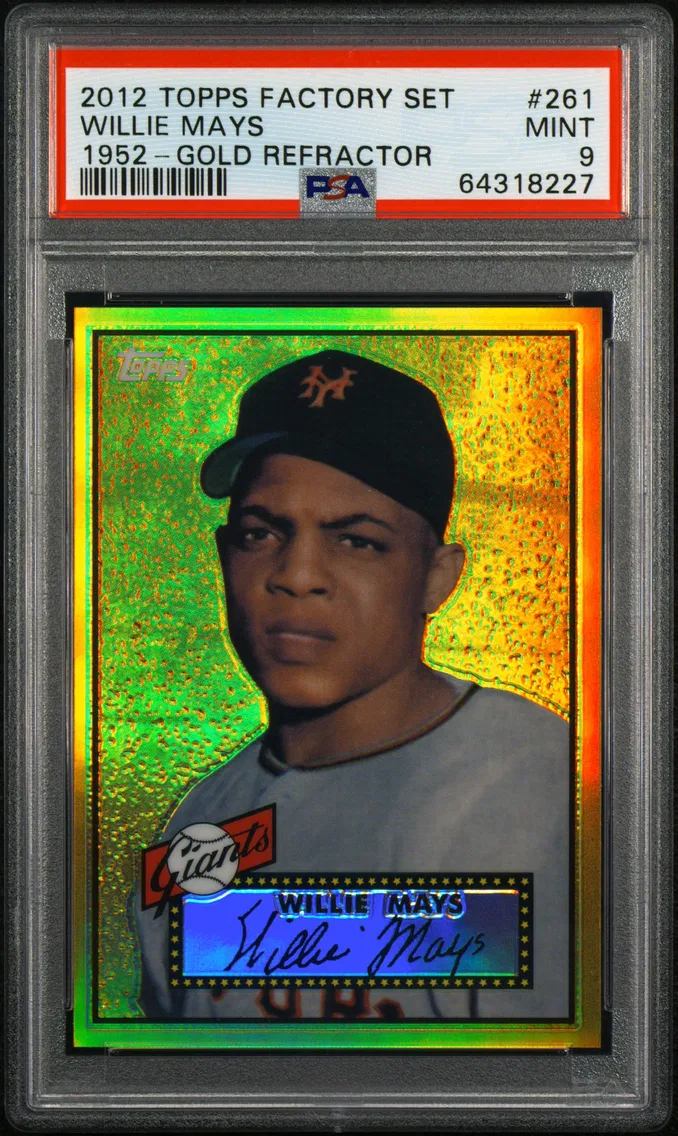 2012 #261 Willie Mays PSA 9 Topps Factory Set Bonus Gold Refractor