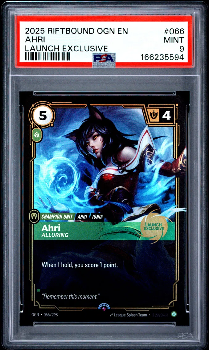 2025 #066 Ahri - Alluring PSA 9 Riftbound: League of Legends Ogn-Origins