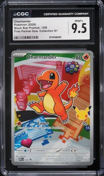 2026 Pokemon Mega Evolution Promo First Partner Illustration Full Art Charmander #38 CGC 9.5