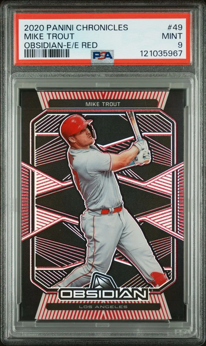 2020 #49 Mike Trout PSA 9 Panini Chronicles Obsidian