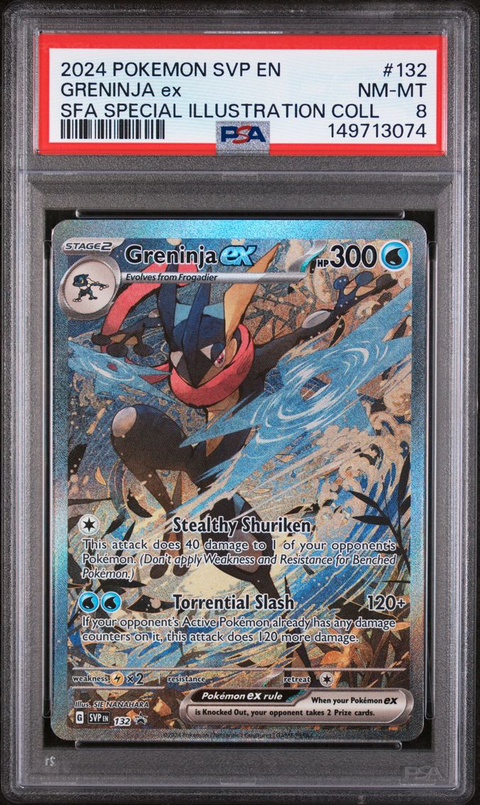 2024 #132 Greninja EX PSA 8 Svp EN-SV Black Star Promo