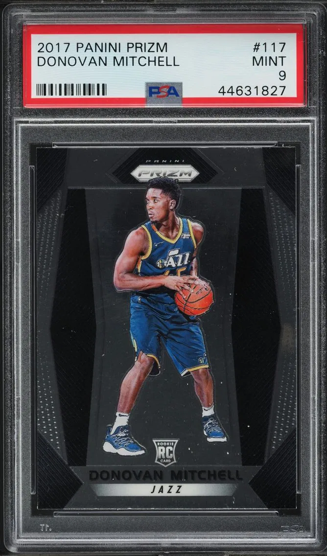 2017 PANINI PRIZM DONOVAN MITCHELL ROOKIE #117 PSA 9 MINT