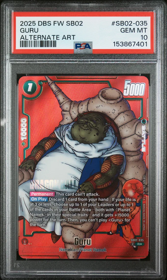 2025 #SB02-035 Guru PSA 10 Dragon Ball Super Card Game Fusion World Manga Booster 02