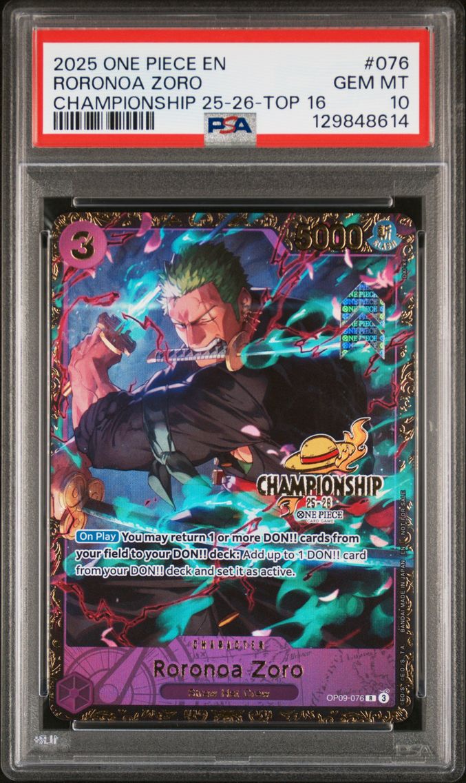 2025 #076 Roronoa Zoro PSA 10 On