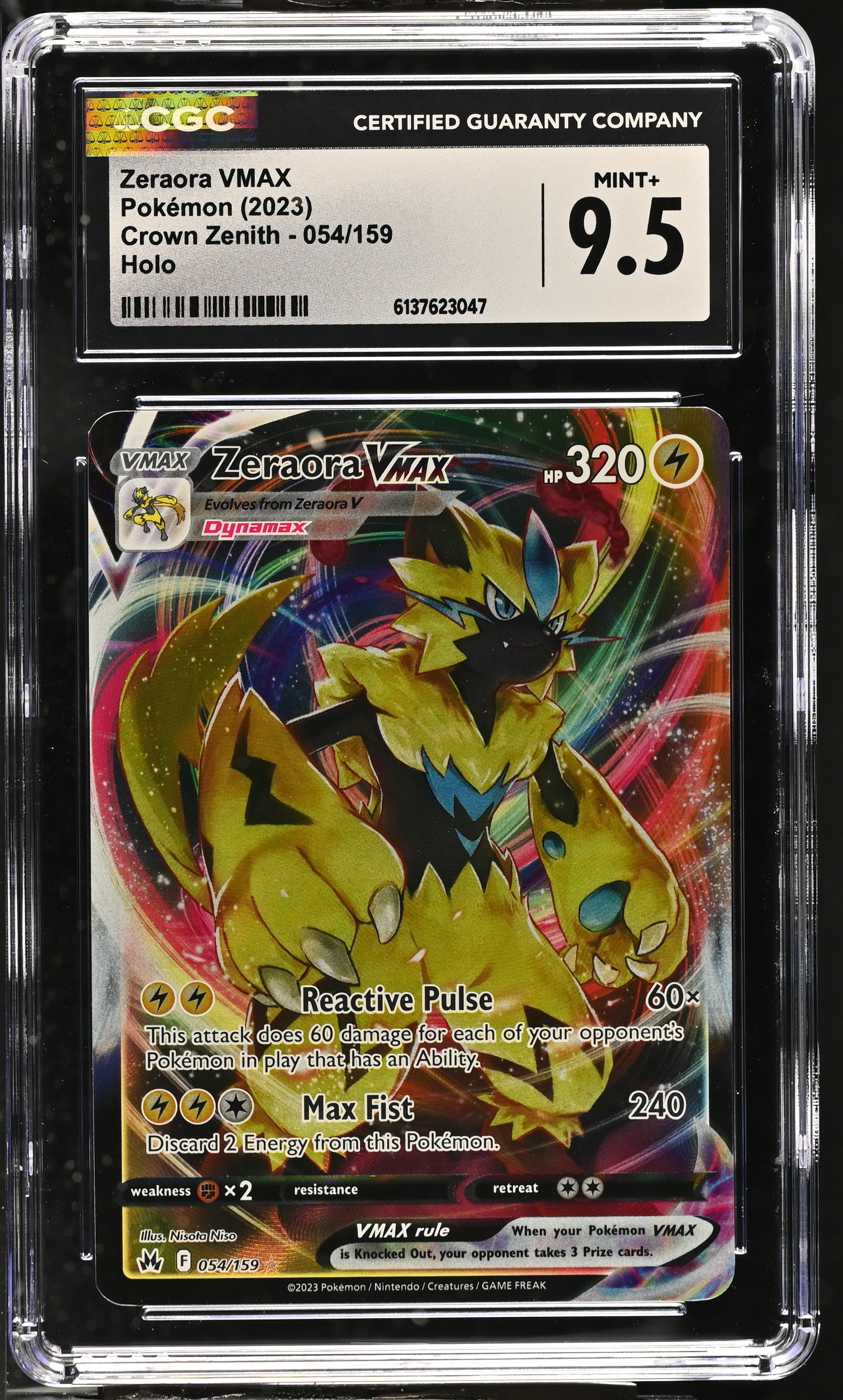 2023 #054 Zeraora Vmax CGC 9.5 Crown Zenith - English