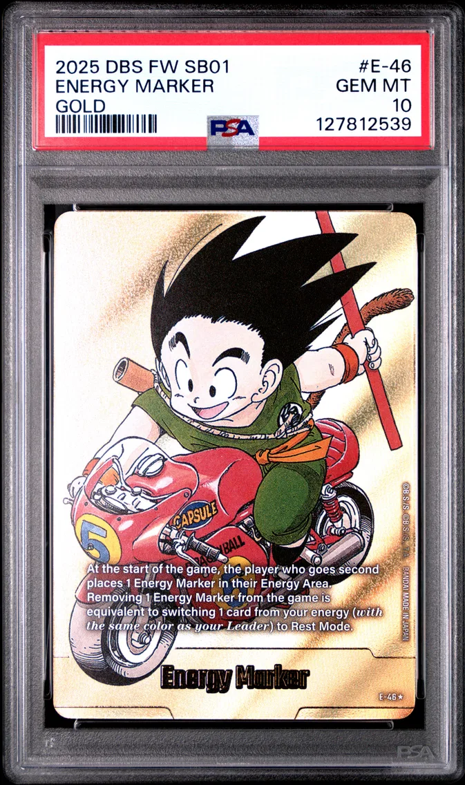 2025 #E-46 Energy Marker PSA 10 Dragon Ball Super Card Game Fusion World Manga Booster 01