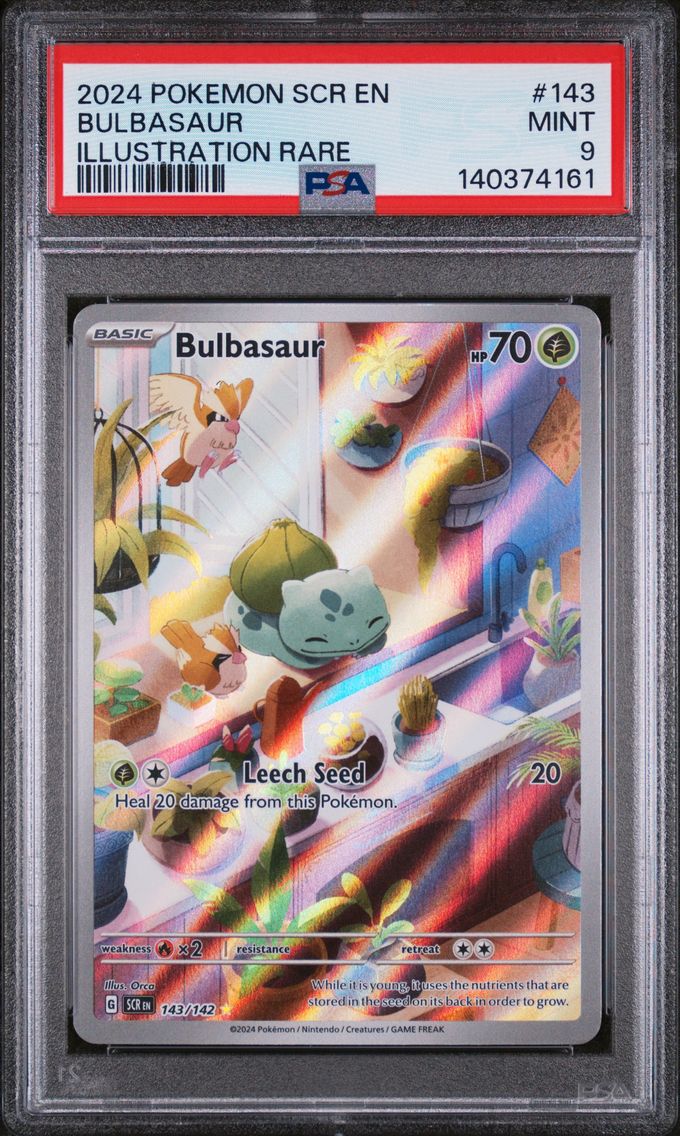 2024 #143 Bulbasaur PSA 9 Scr EN-Stellar Crown