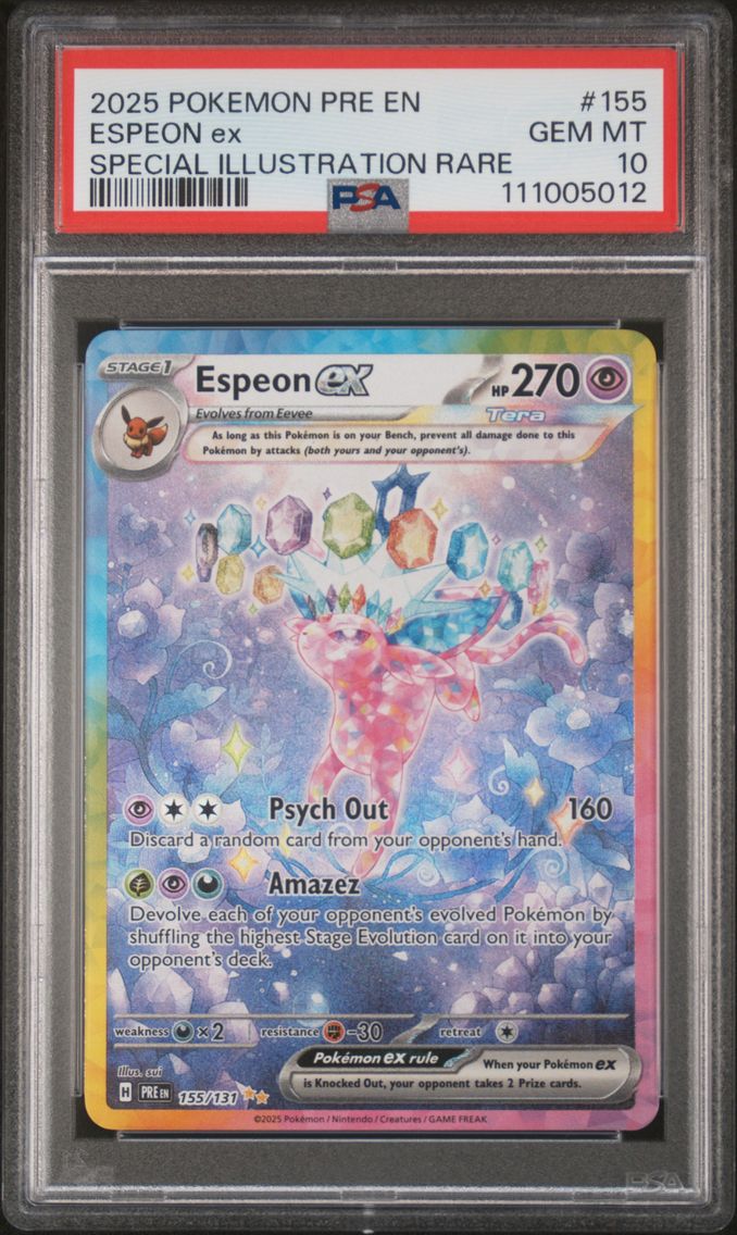2025 #155 Espeon EX PSA 10 Pre EN-Prismatic Evolutions Pokemon