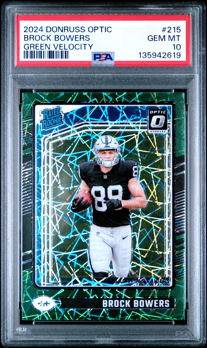 2024 #215 Brock Bowers PSA 10 Panini Donruss Optic