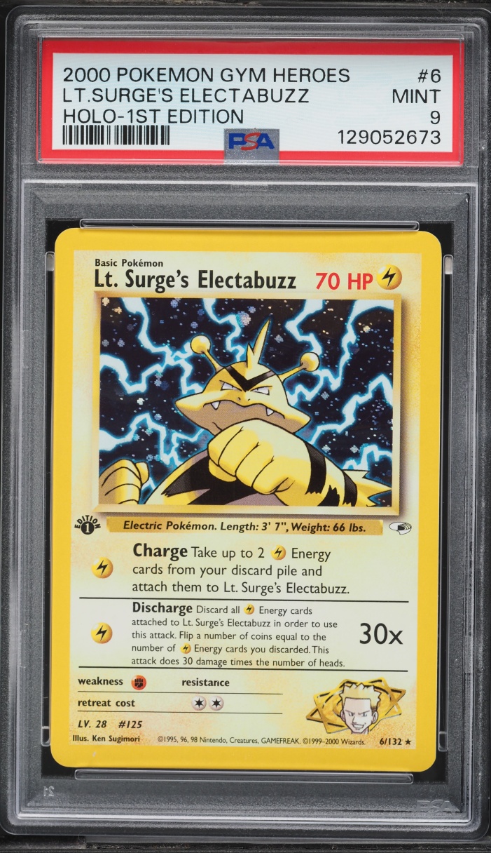 Gym Heroes 1st Edition Holo Lt.Surge's Electabuzz MINT