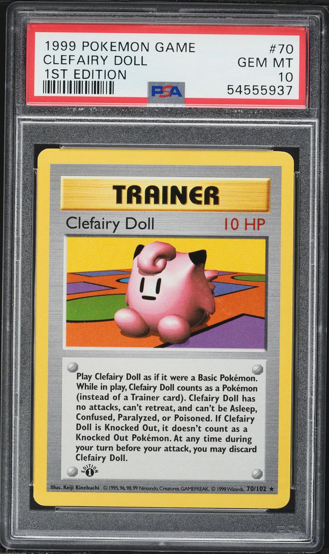 1999 #70 Clefairy Doll 1st Edition PSA 10 Game Pokemon