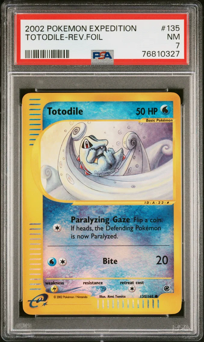 2002 #135 Totodile-Reverse Foil PSA 7 Expedition