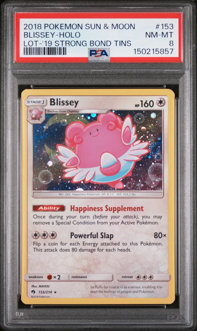 2018 #153 Blissey-Holo PSA 8 Sun & Moon Lost Thunder