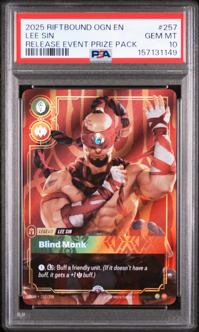 2025 #257 Lee Sin - Blind Monk PSA 10 Riftbound: League of Legends Ogn-Origins