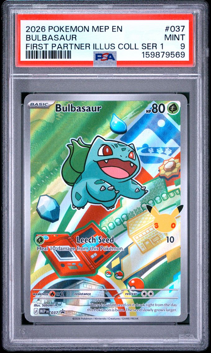 2026 #037 Bulbasaur PSA 9 Mep EN-Me Black Star Promo