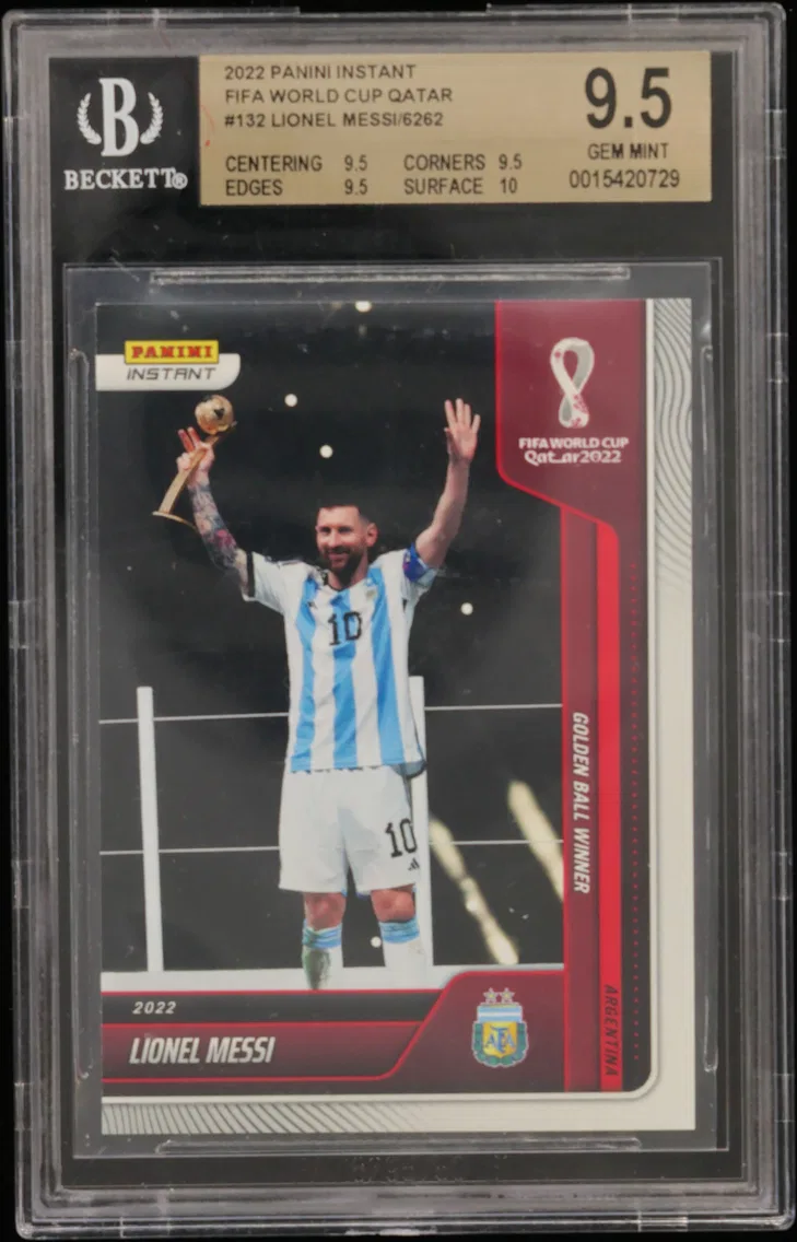 2022 #132 Lionel Messi/6262* BGS 9.5 Panini Instant FIFA World Cup