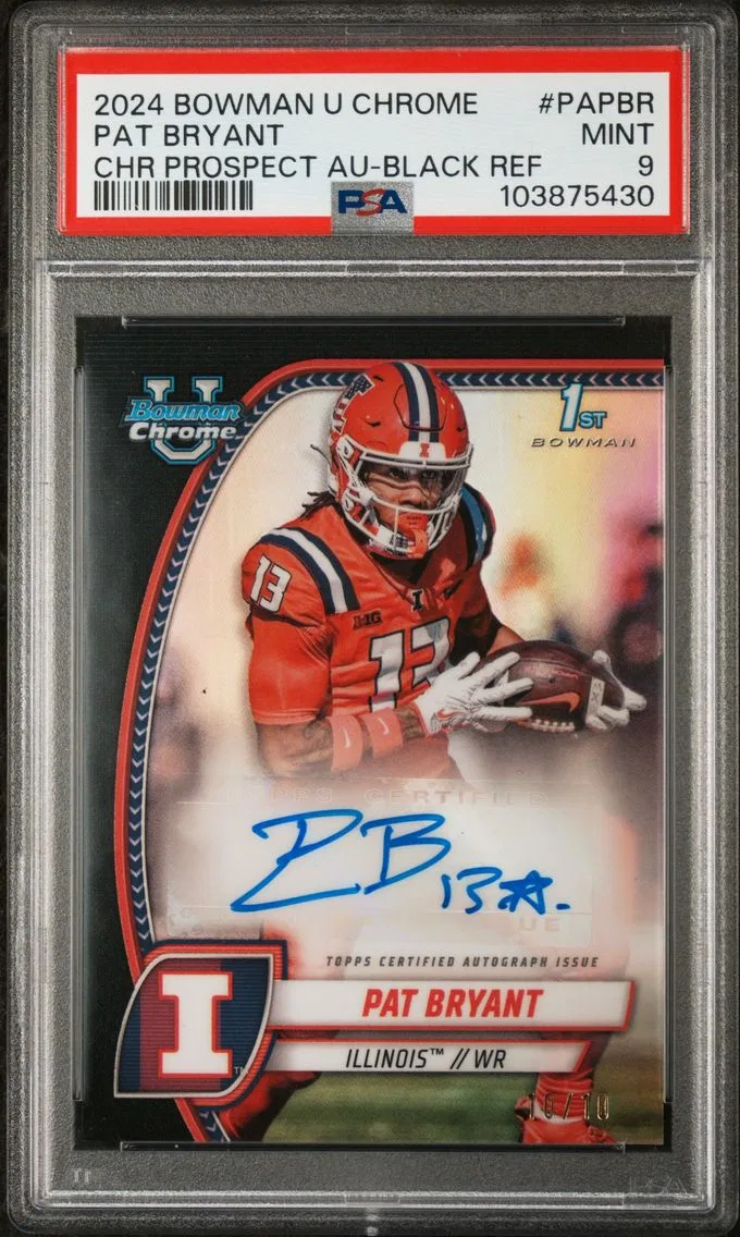 2024 #PAPBR Pat Bryant PSA 9 Bowman University Chrome Bowman Chrome Prospect Autographs