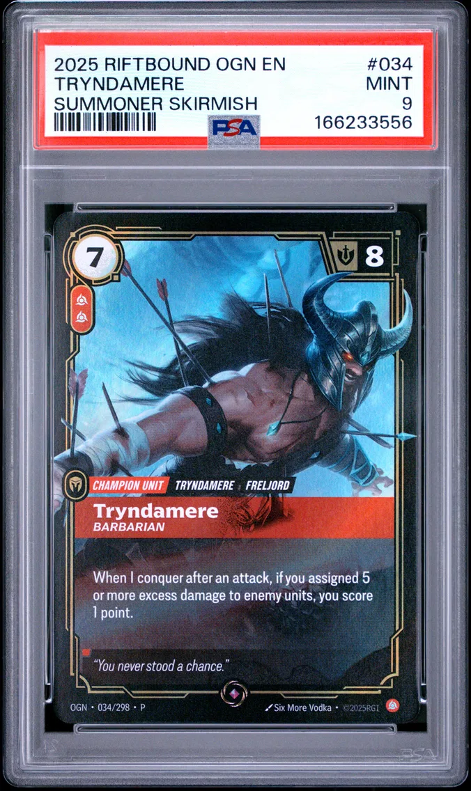 2025 #034 Tryndamere - Barbarian PSA 9 Riftbound: League of Legends Ogn-Origins