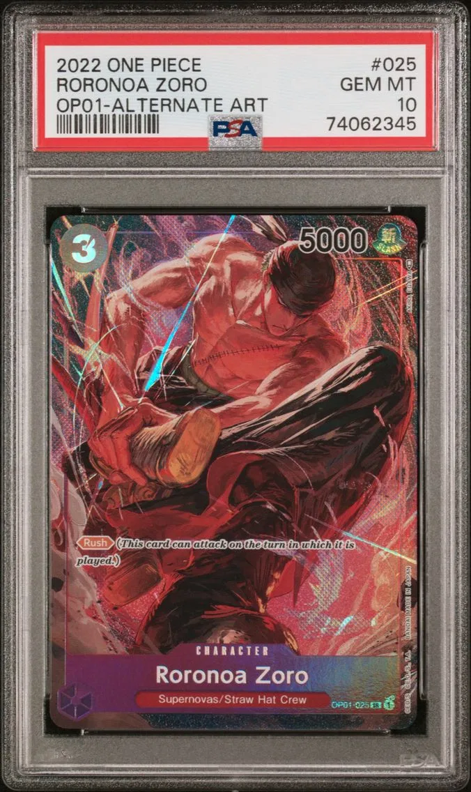 2022 #025 Roronoa Zoro PSA 10 One Piece OP01-Romance Dawn