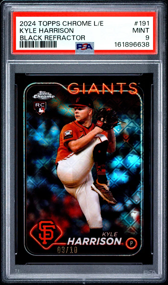 2024 #191 Kyle Harrison PSA 9 Topps Chrome Logofractor Edition