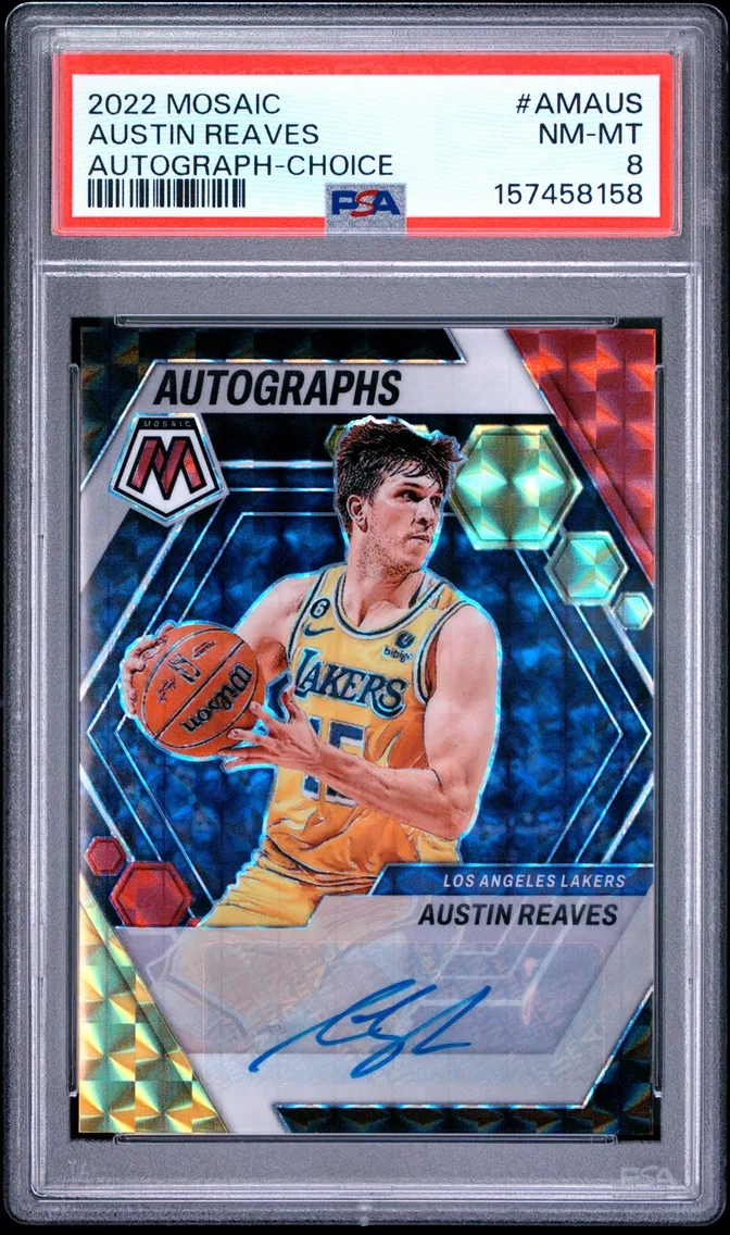 2022 #AMAUS Austin Reaves PSA 8 Panini Mosaic Autographs Mosaic