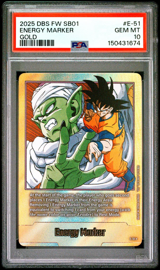 2025 #E-51 Energy Marker PSA 10 Dragon Ball Super Card Game Fusion World Manga Booster 01