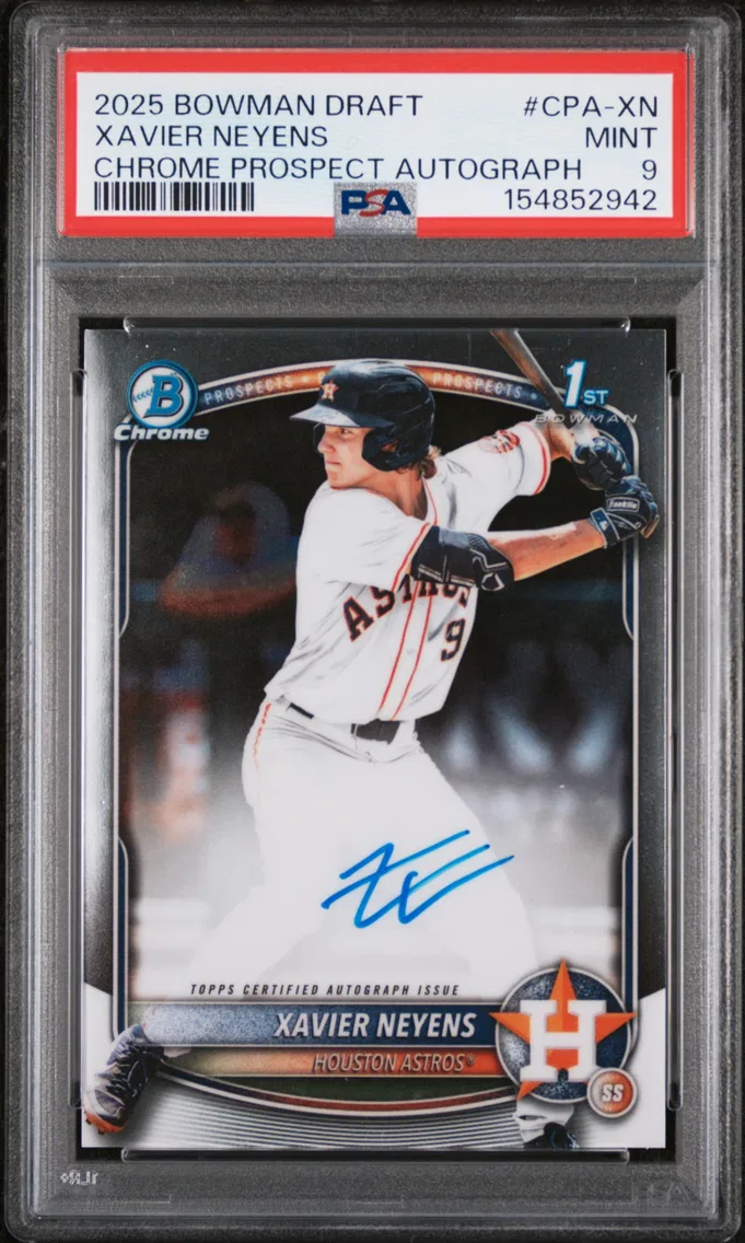 2025 #CPA-XN Xavier Neyens PSA 9 Bowman Draft Chrome Prospect Autographs