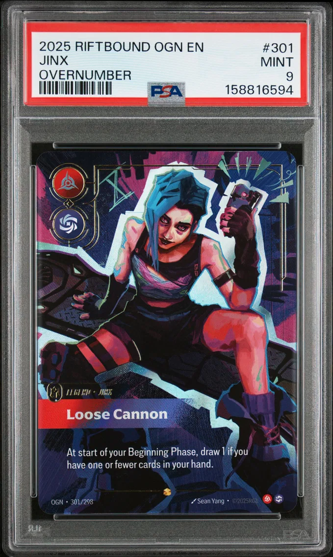 2025 #301 Jinx - Loose Cannon PSA 9 Riftbound: League of Legends Ogn-Origins