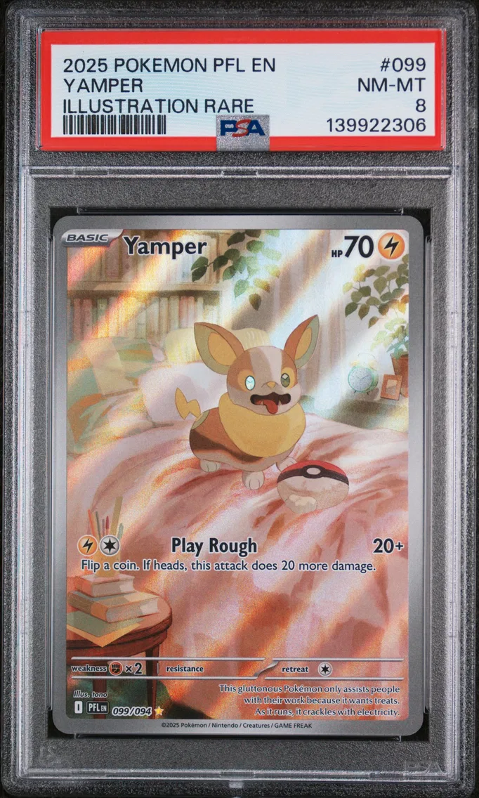 2025 #099 Yamper PSA 8 Pfl EN-Phantasmal Flames