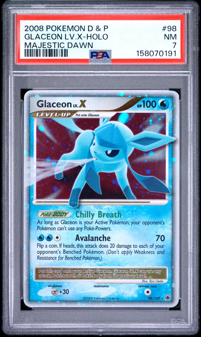 2008 #98 Glaceon LV.X-Holo PSA 7