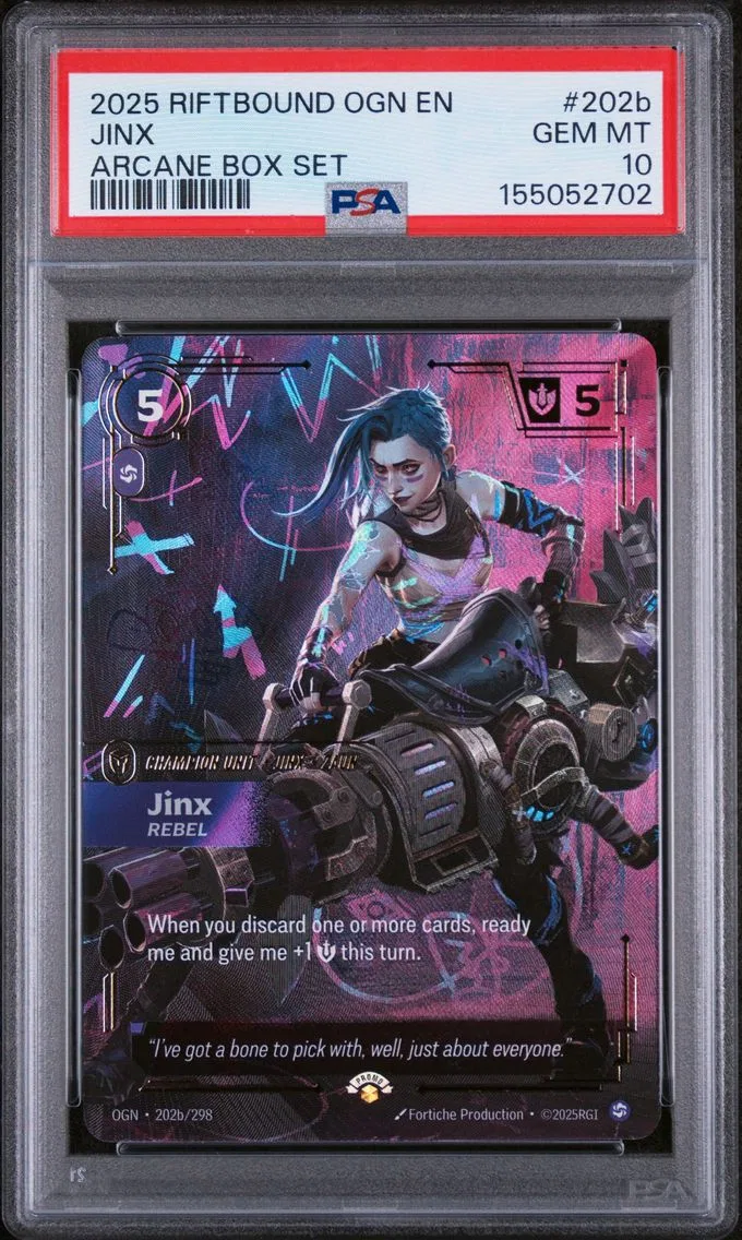 2025 #202b Jinx - Rebel PSA 10 Riftbound: League of Legends Ogn-Origins