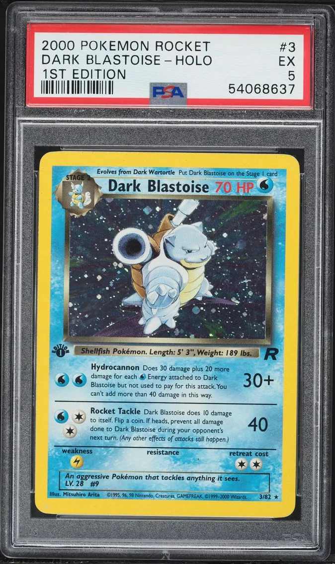2000 #3 Dark Blastoise-Holo 1st Edition PSA 5 Rocket Pokemon