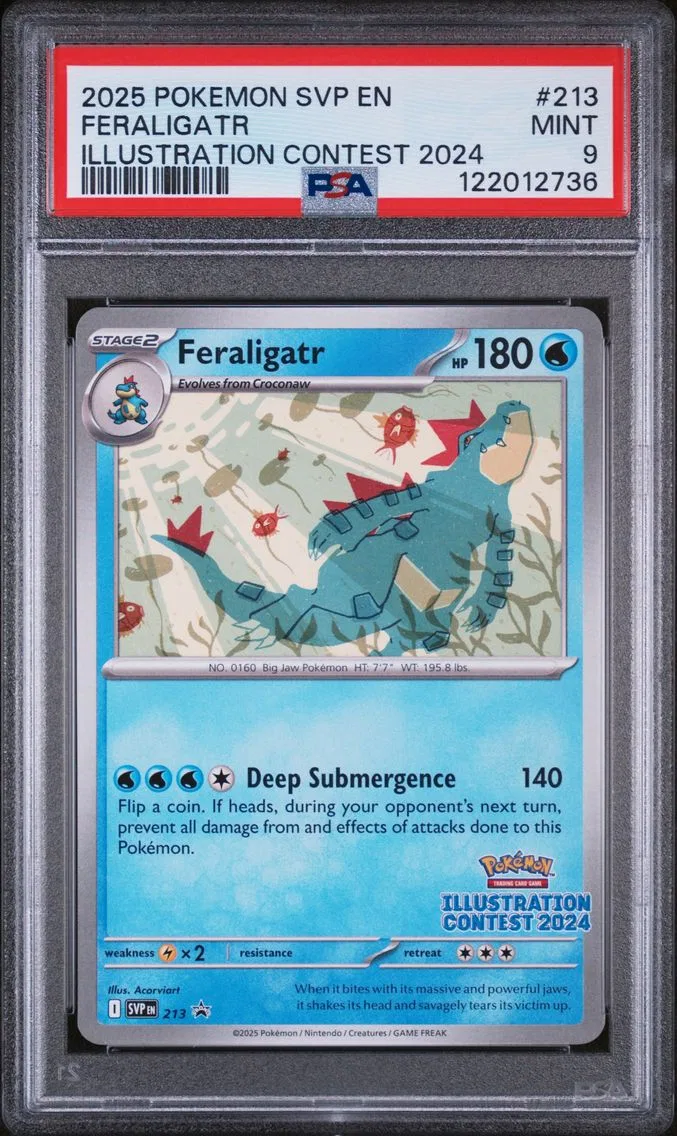 2025 #213 Feraligatr PSA 9 Svp EN-SV Black Star Promo