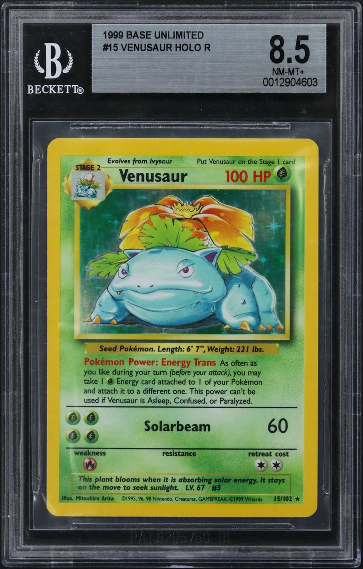 1999 #15 Venusaur HOLO R BGS 8.5 Base Unlimited