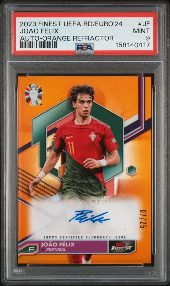 2023 #JF Joao Felix PSA 9 Topps Finest Road to UEFA Euro 2024 Autographs